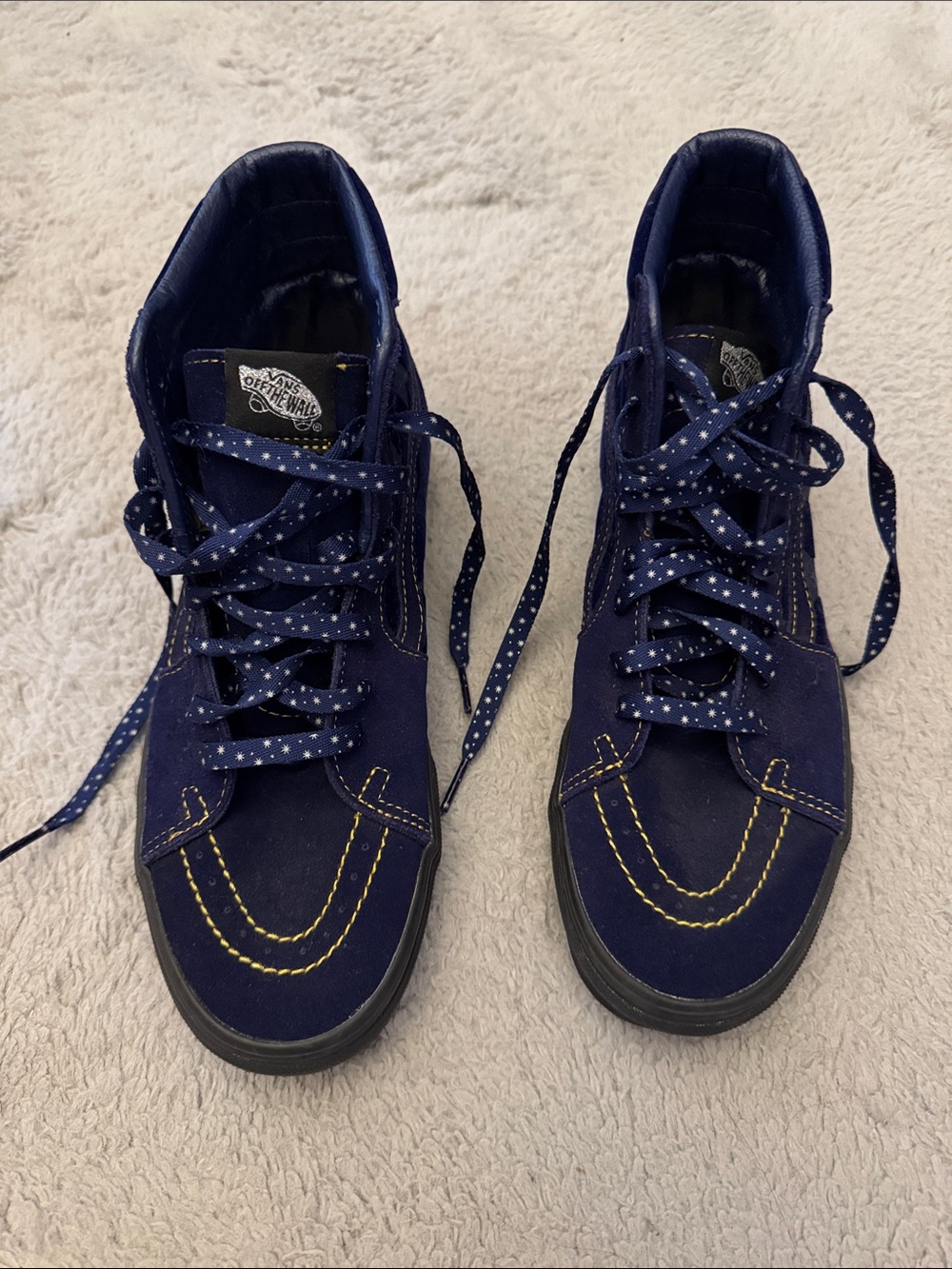 Vans Disney Navy High-Tops with Gold Star & Moon Embroidery-brand new condition